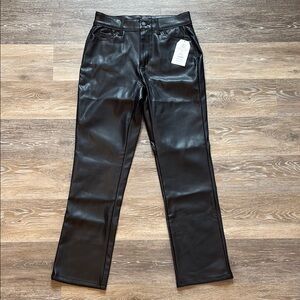 Black Faux Leather Pants
